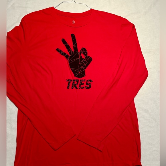 HOOP CULTURE Red, long sleeve Tshirt size L - Picture 1 of 3